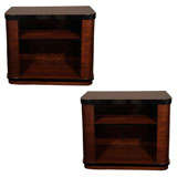 Pair of Art Deco End Tables with Streamline Design
